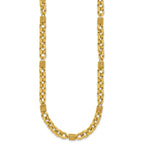 14K Polished and Textured Fancy Link Necklace
