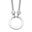 Sterling Silver Rhodium-plated Circle With Diamond-cut Beads Necklace
