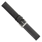 Italian Calfskin Watch Band in Black with Silver-Tone Buckle, 20mm