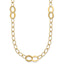 14k Polished and Textured Fancy Oval Link 3-Station 16.75 inch Necklace
