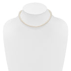 Sterling Silver Rhodium-plated 6-7mm Semi-Round White Freshwater Cultured Pearl 14 inch with 2 inch Extender Choker