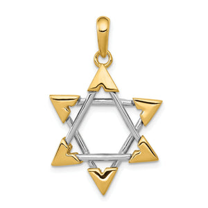 Star of David Pendant in 14K Two-Tone Gold, 33mm - Sophia Jewelers