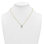 14k 4 carat Lab Grown Diamond VS+ F+ Radiant Complete 18 inch Four Prong Pendant Necklace