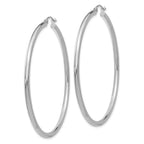 Sophia Jewelers 14K White Gold Polished Hoop Earrings Elegant 2.5mm Design