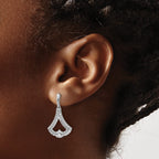 14k White Gold 1 carat Lab Grown Diamond VS/SI+ G+ Post Dangle Earrings