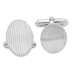 Polished Sterling Silver Rhodium-Plated Cuff Links