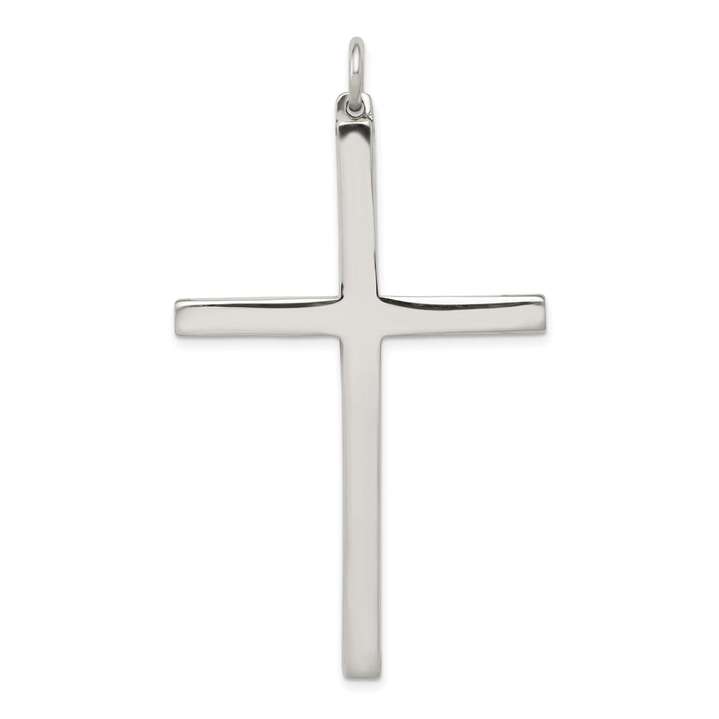 Sterling Silver 925 Polished Latin Cross Pendant with Anti-Tarnish Finish