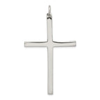 Sterling Silver 925 Polished Latin Cross Pendant with Anti-Tarnish Finish