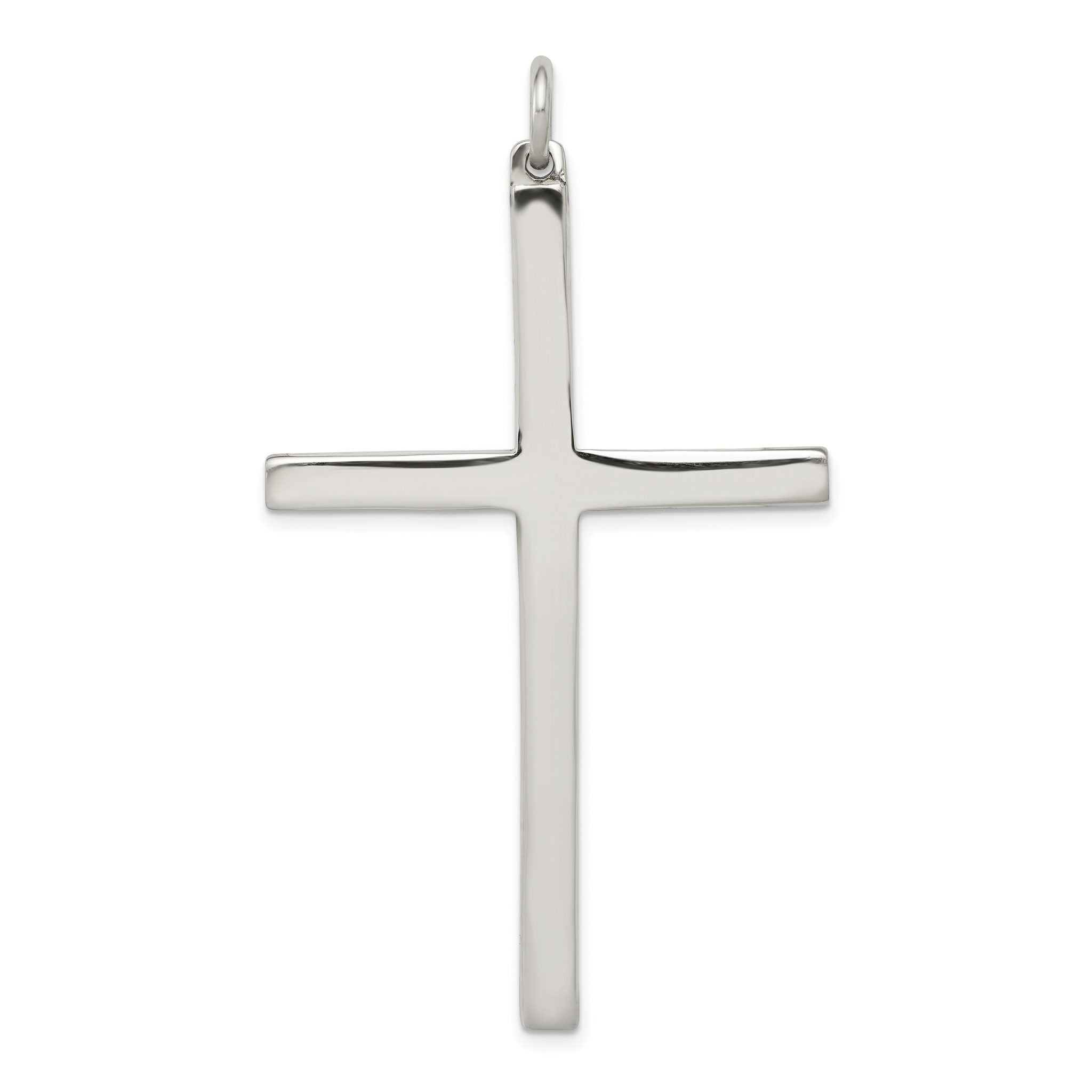 Sterling Silver 925 Polished Latin Cross Pendant with Anti-Tarnish Finish