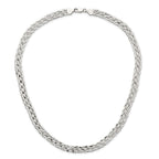 Sterling Silver 925 Braided Fancy Necklace with Polished Anti-Tarnish Finish