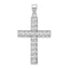 Sterling Silver 925 Rhodium-Plated CZ Latin Cross Pendant Polished Finish