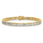 14k 10 carat Lab Grown Diamond VS/SI+ G+ Complete Emerald Bezel Set Tennis Bracelet