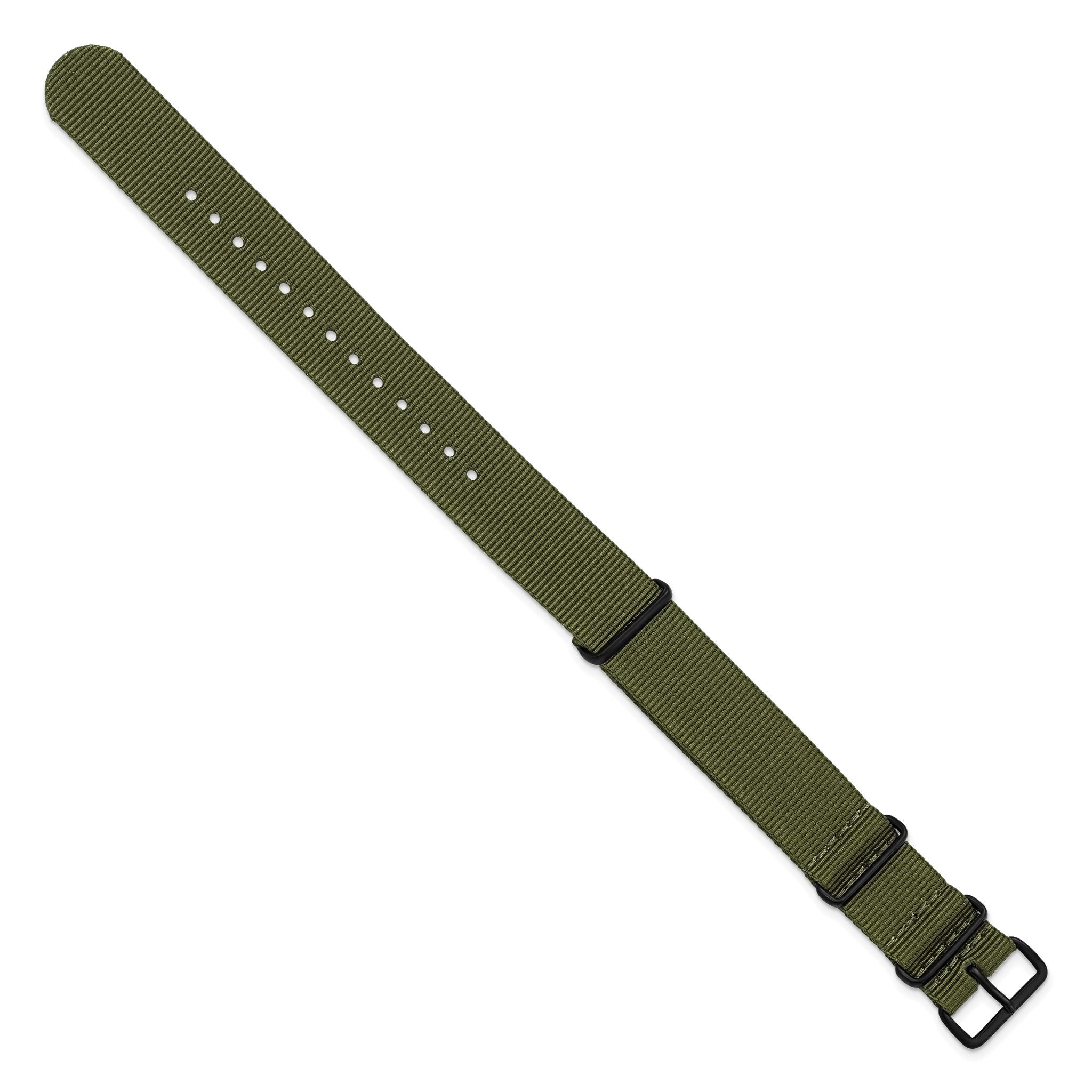 Olive Military Ballistic Nylon Watch Band, 18mm Secondary image
