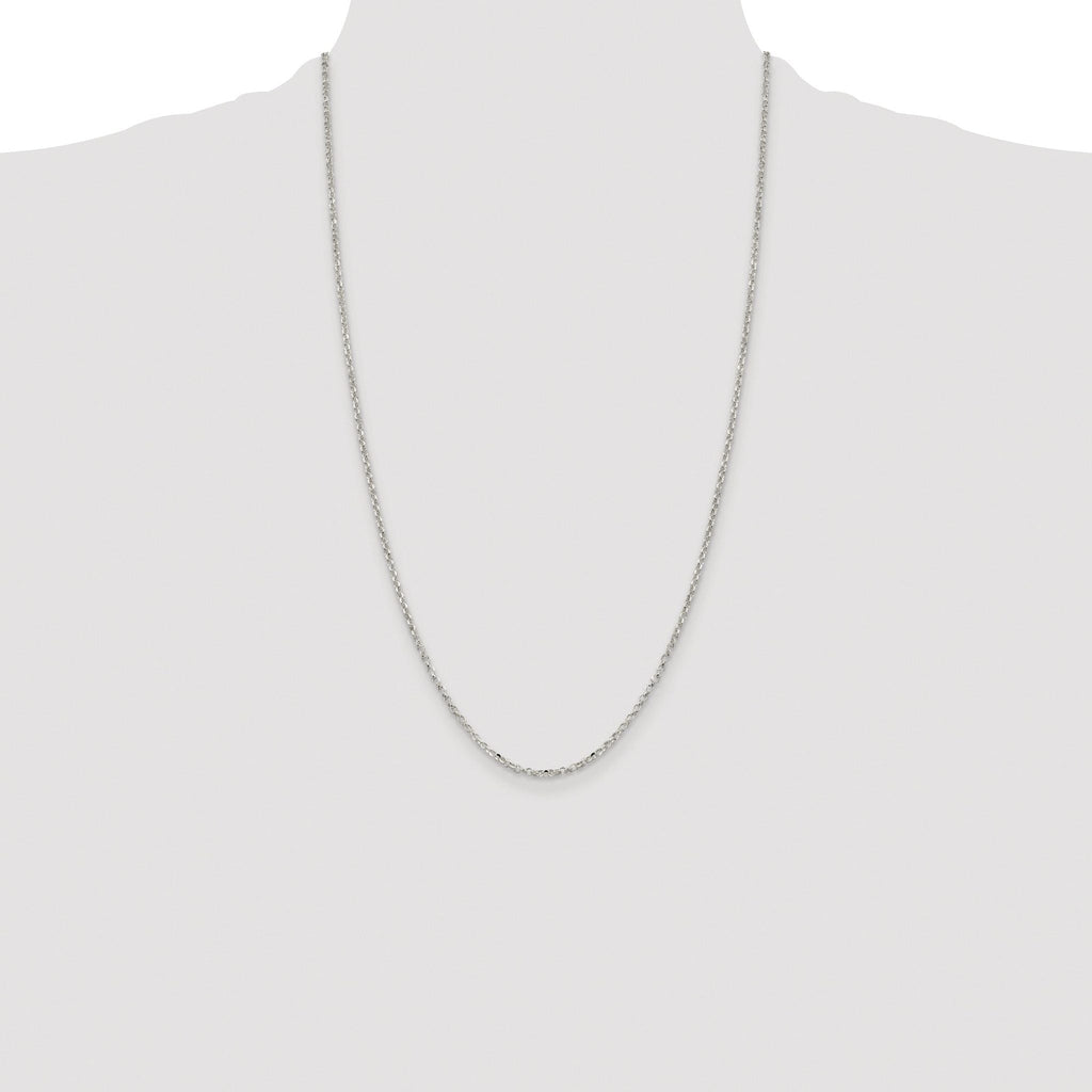 Diamond-Cut Rolo Cable Chain in Sterling Silver