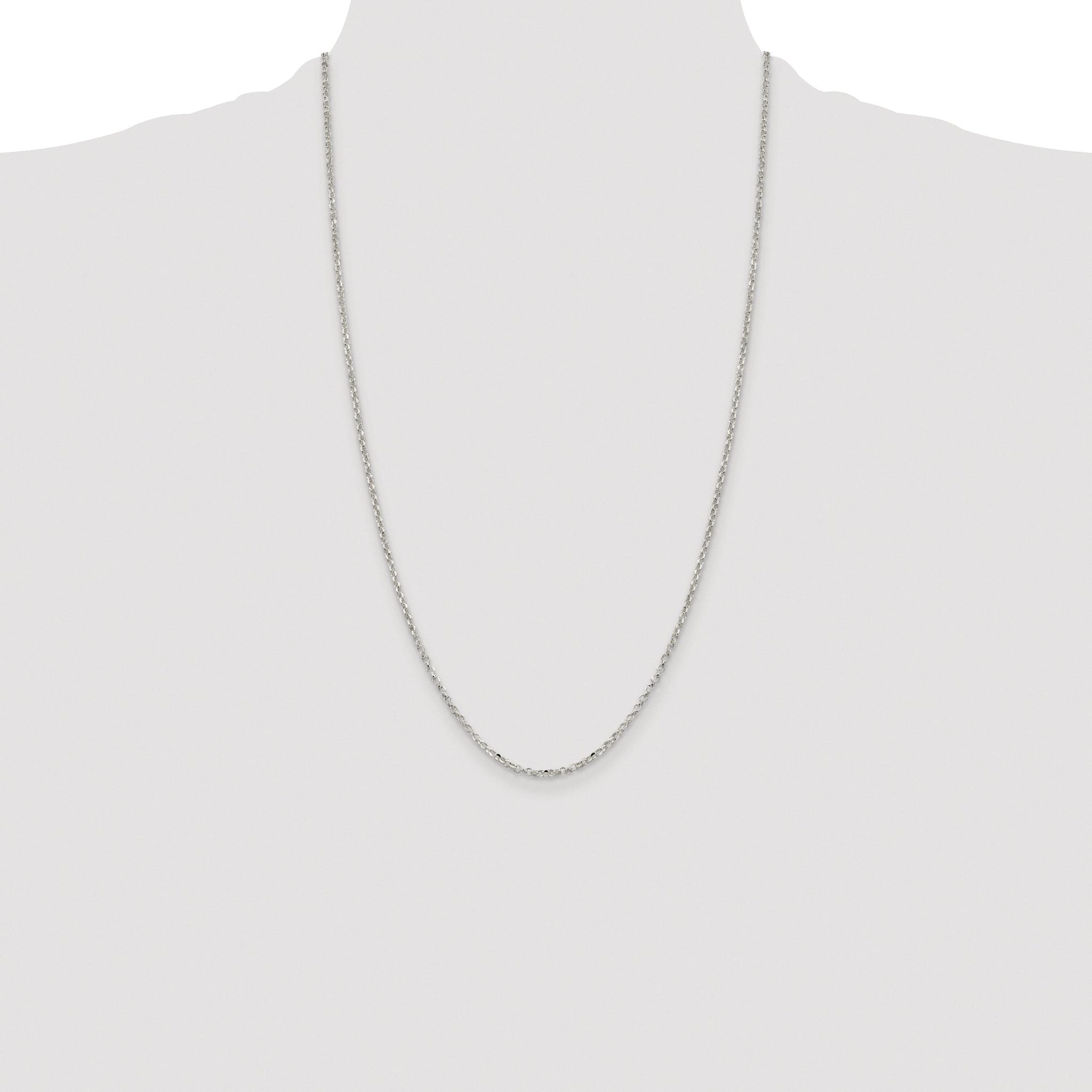 Diamond-Cut Rolo Cable Chain in Sterling Silver