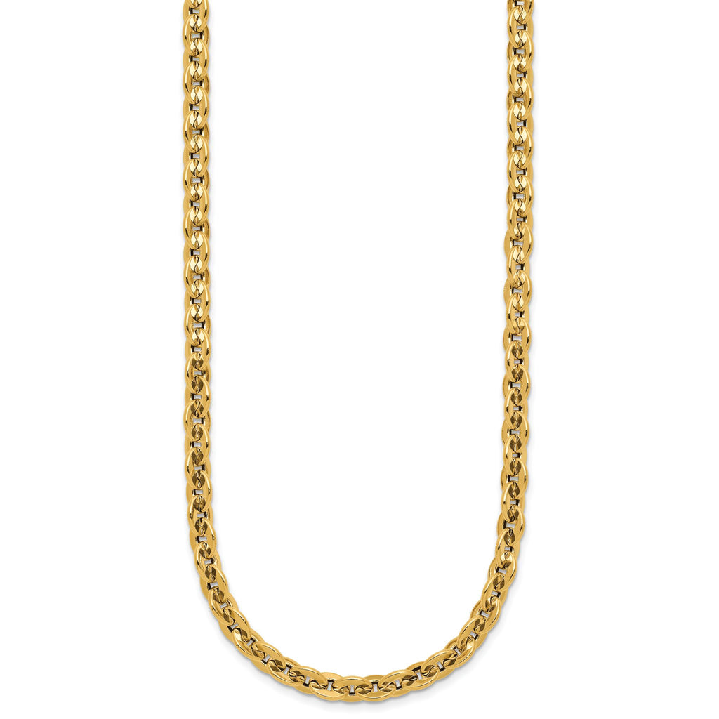 14K Polished Fancy Round Link Necklace