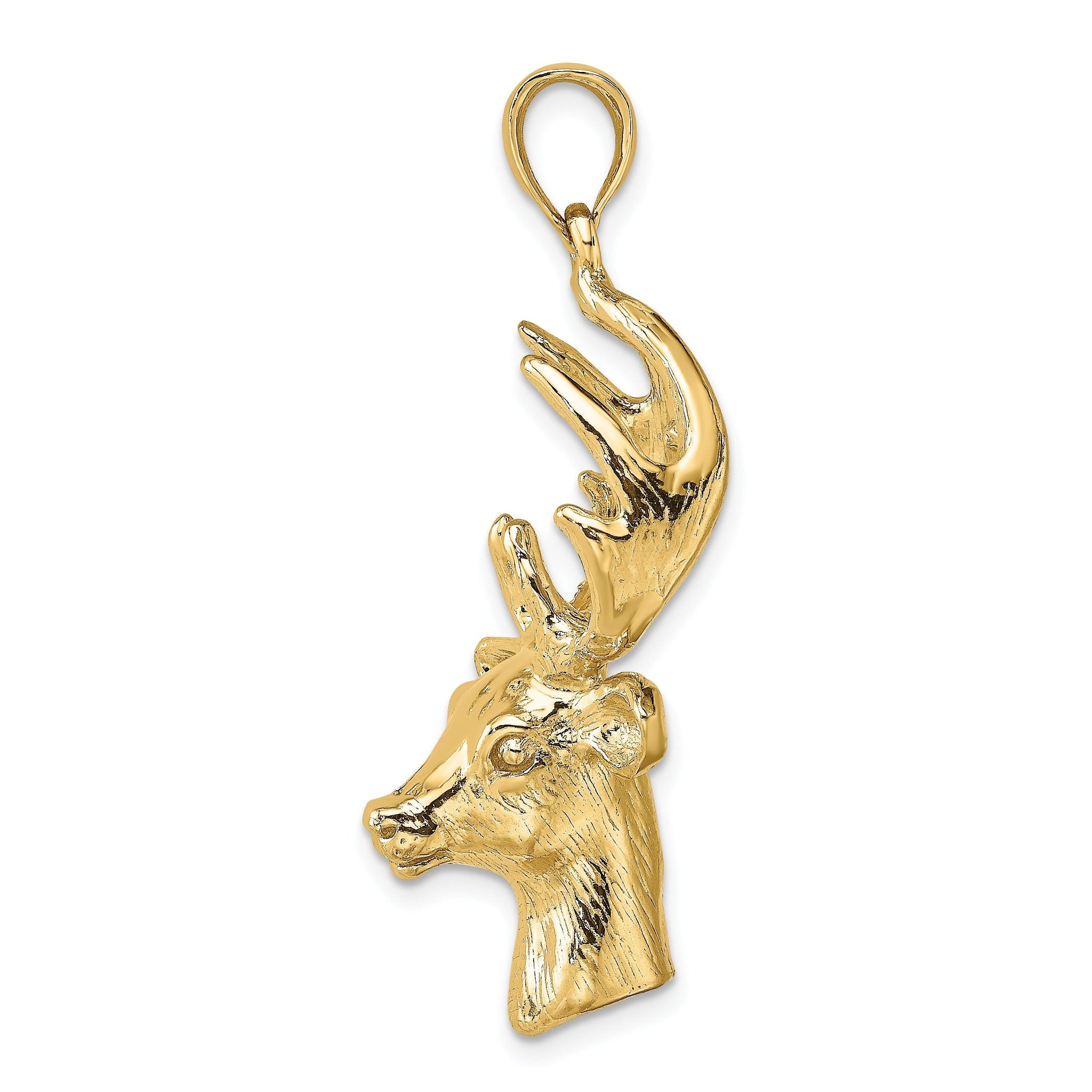14K 3-D Deer Head Charm Secondary image