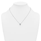 14k White Gold 2 carat Lab Grown Diamond VS/SI+ G+ Round Complete Four Prong 18 inch Solitaire Necklace