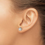 Stainless Steel Polished Star Cubic Zirconia Stud Earrings
