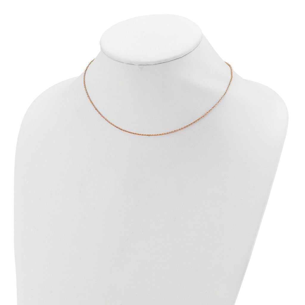 Diamond-Cut Cable Chain in Rose Gold-Plated Sterling Silver