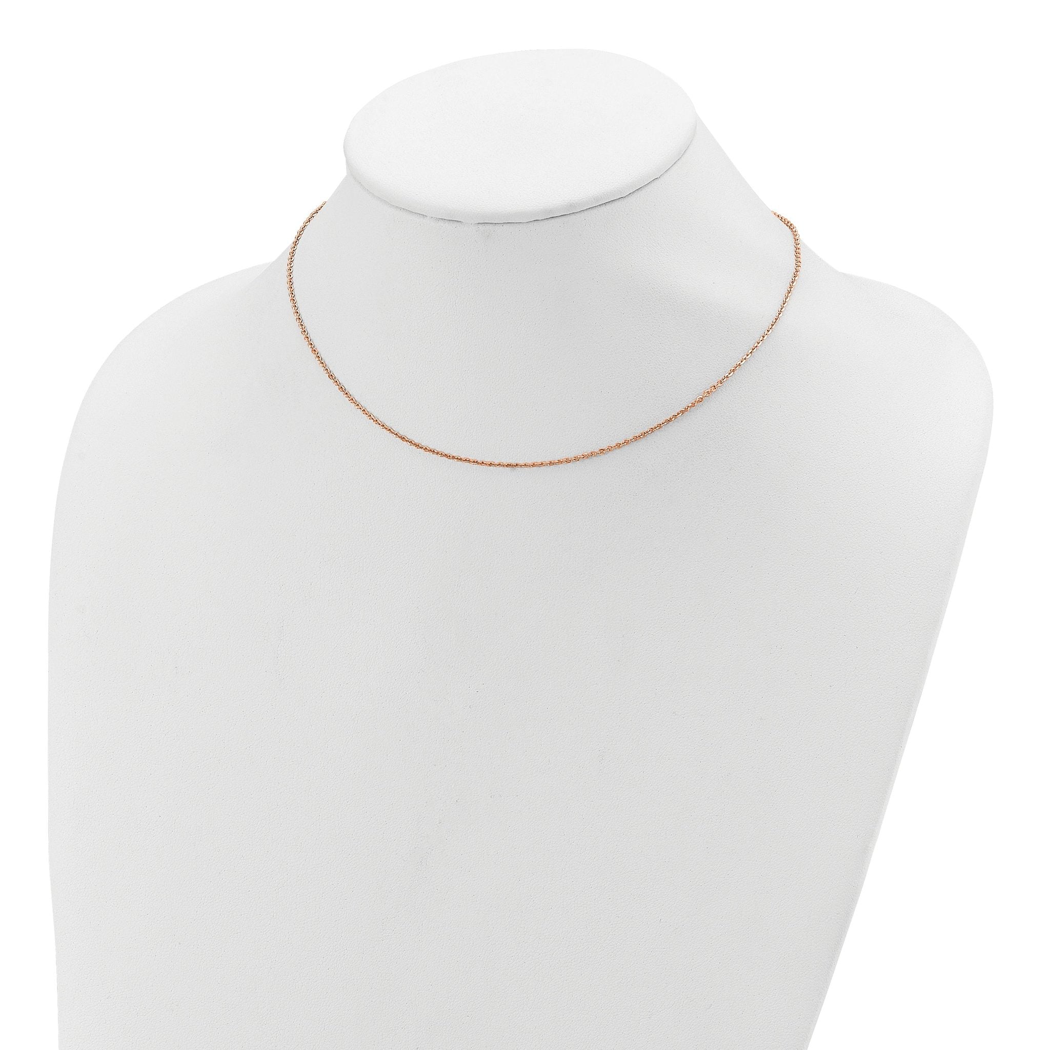 Diamond-Cut Cable Chain in Rose Gold-Plated Sterling Silver