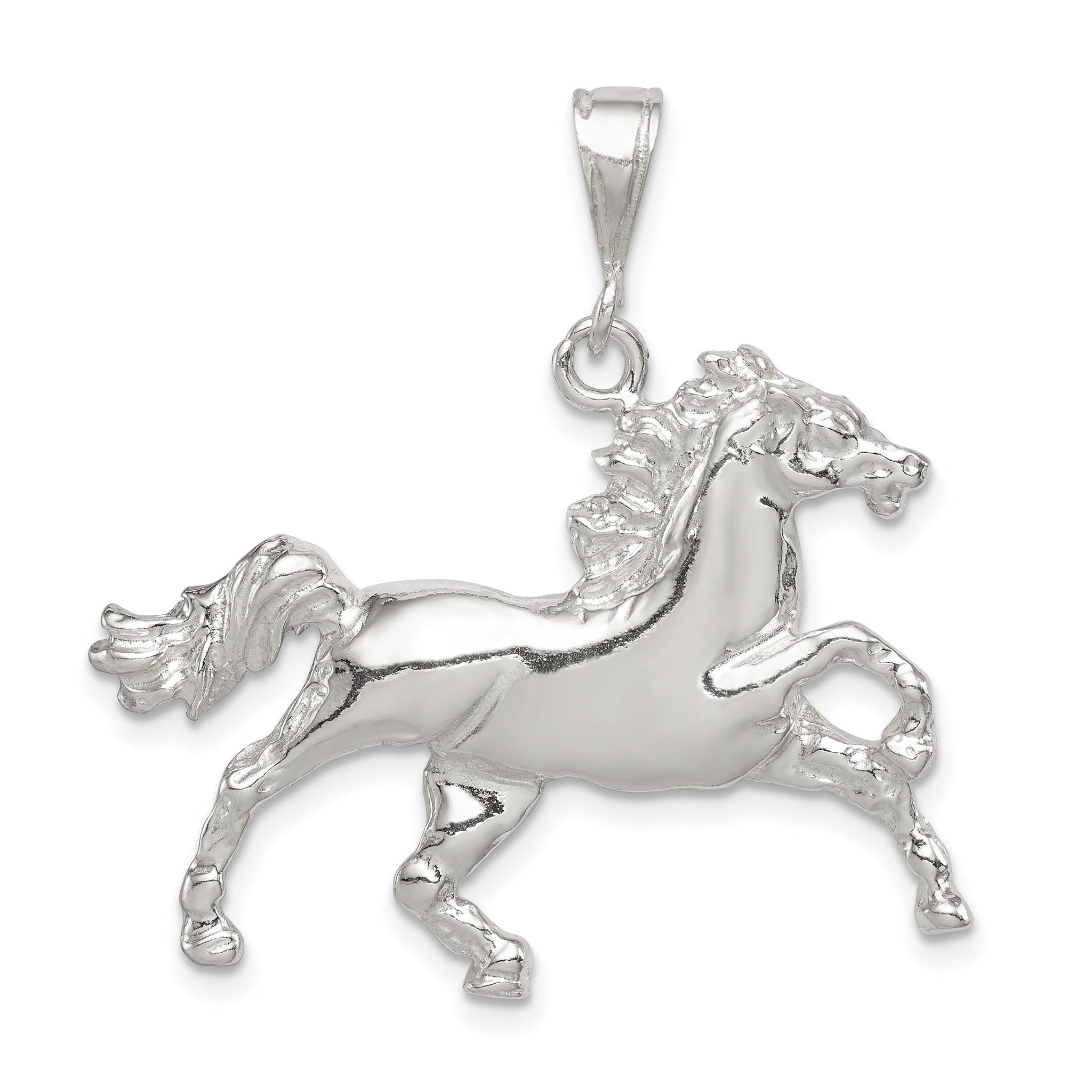 Sterling Silver 925 Horse Charm with Polished Anti-Tarnish Finish
