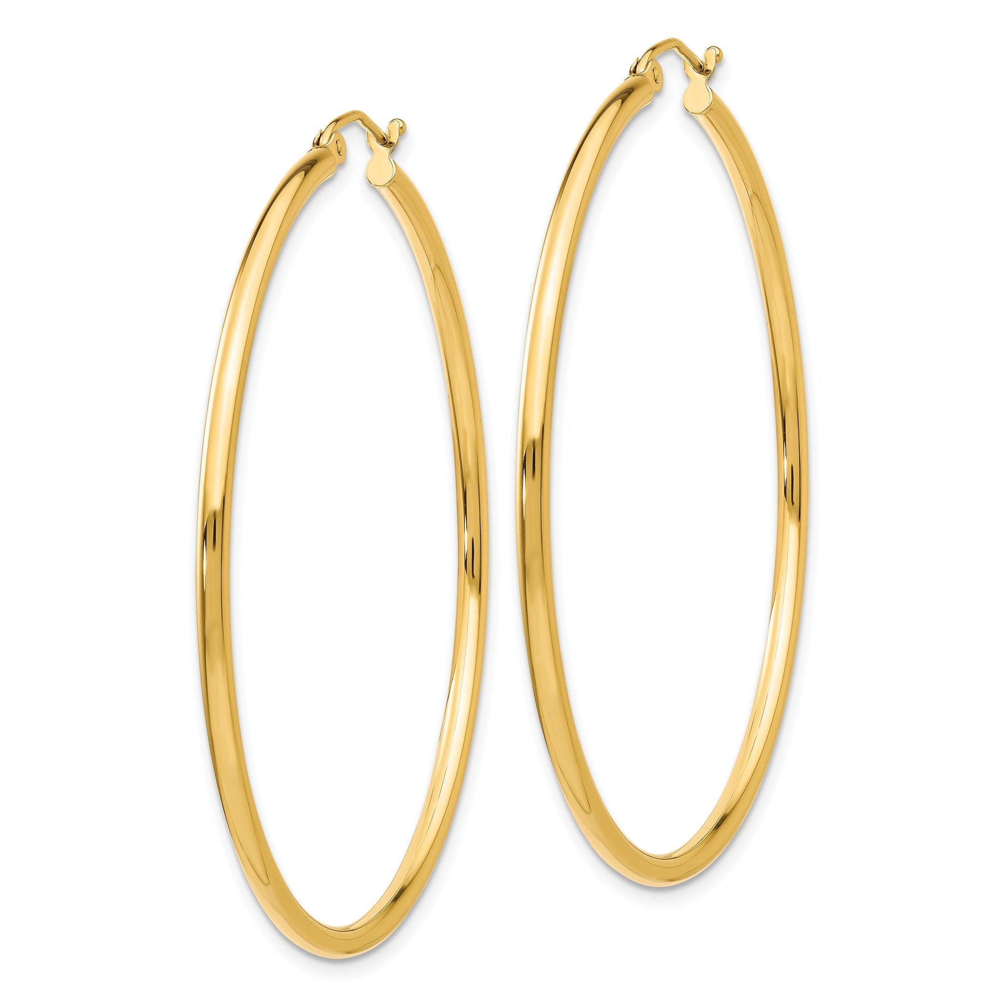 Polished Tube Hoop Earrings in 14K Yellow Gold Secondary image