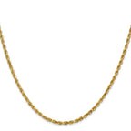 10K Yellow Gold Solid Diamond-Cut Rope Chain Necklace 2.5mm