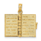 14K 3-D Blue Enamel Bible Book w/ Moveable Pages Charm
