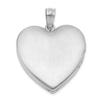 Sterling Silver Rhodium-plated Handprints Heart Locket