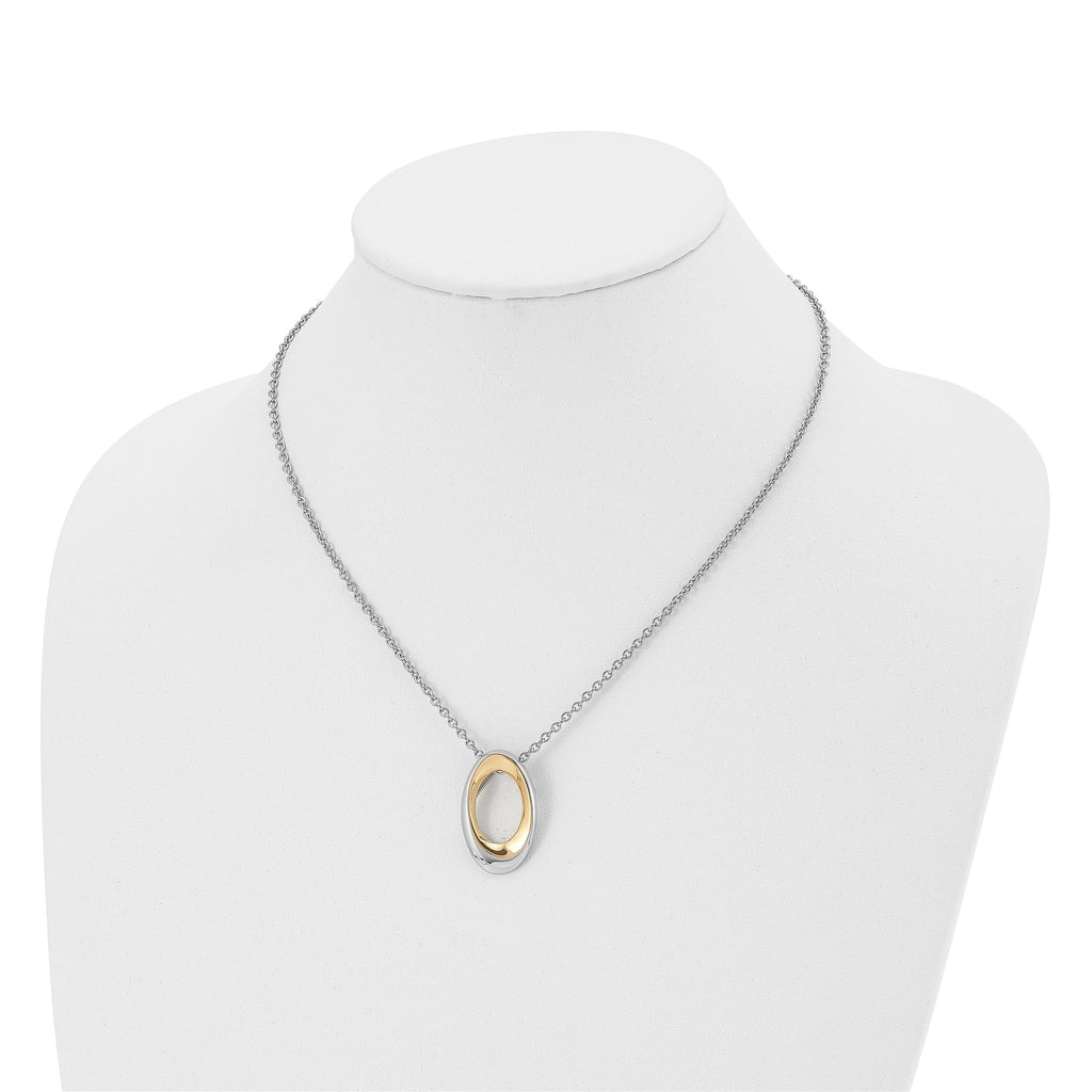 Yellow Gold-Tone Oval Link Necklace in Stainless Steel, 18"