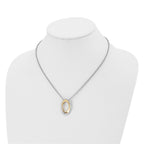 Yellow Gold-Tone Oval Link Necklace in Stainless Steel, 18"