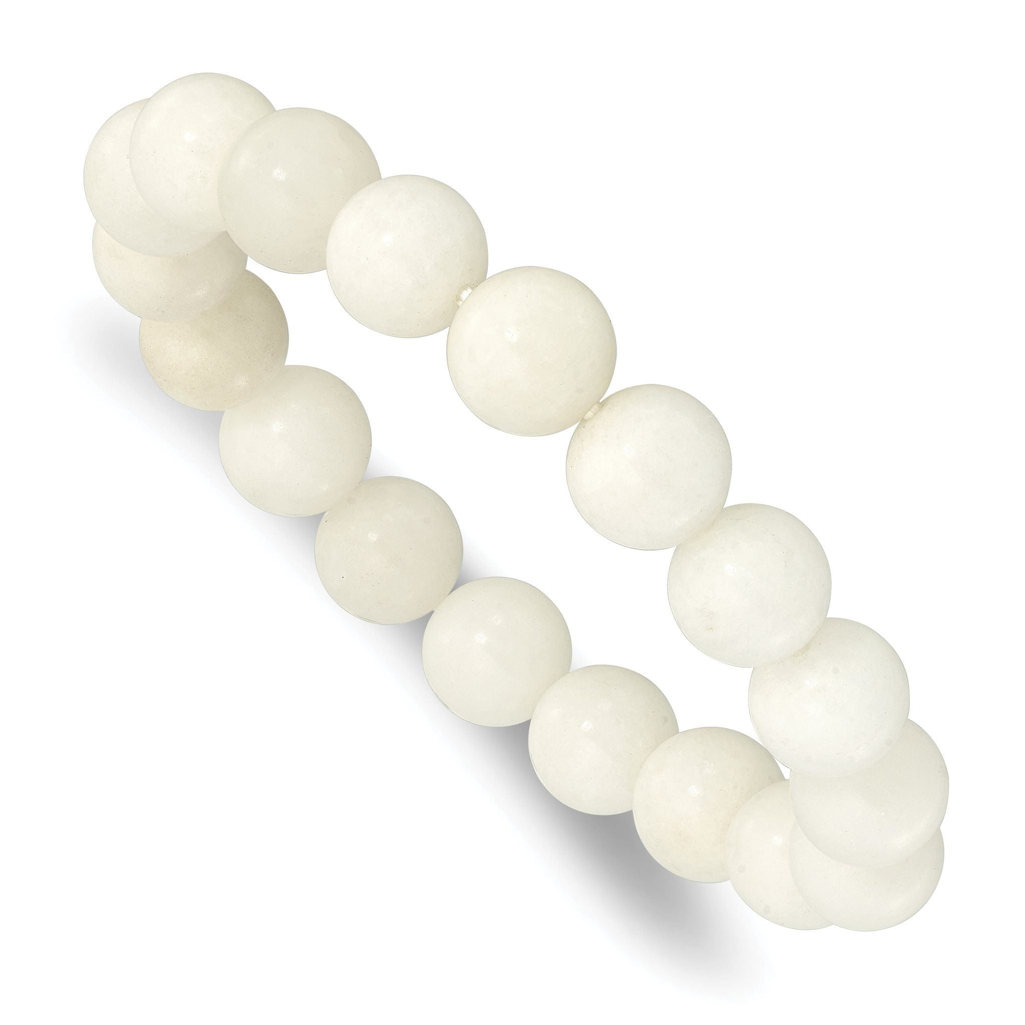 White Jade 10.00mm Beaded Stretch Bracelet Main image
