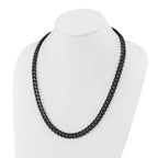 Black IP Brushed Curb Chain Necklace in Stainless Steel, 10mm
