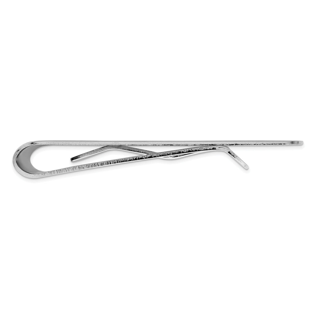 Rhodium-plated Kelly Waters Polished Rectangle Money Clip