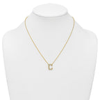 14k 1/3 carat Lab Grown Diamond VS+ F+ Complete Letter C 18 inch Initial Necklace