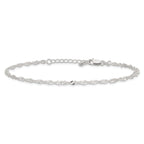 Singapore Chain Anklet in Sterling Silver, 3mm