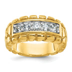 14k Mens Diamond 5-Stone Nugget Ring Mounting, Mounting Only