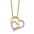 Cheryl 18 Gold-Plated Sterling Silver Double Heart CZ Necklace