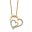 Cheryl 18 Gold-Plated Sterling Silver Double Heart CZ Necklace