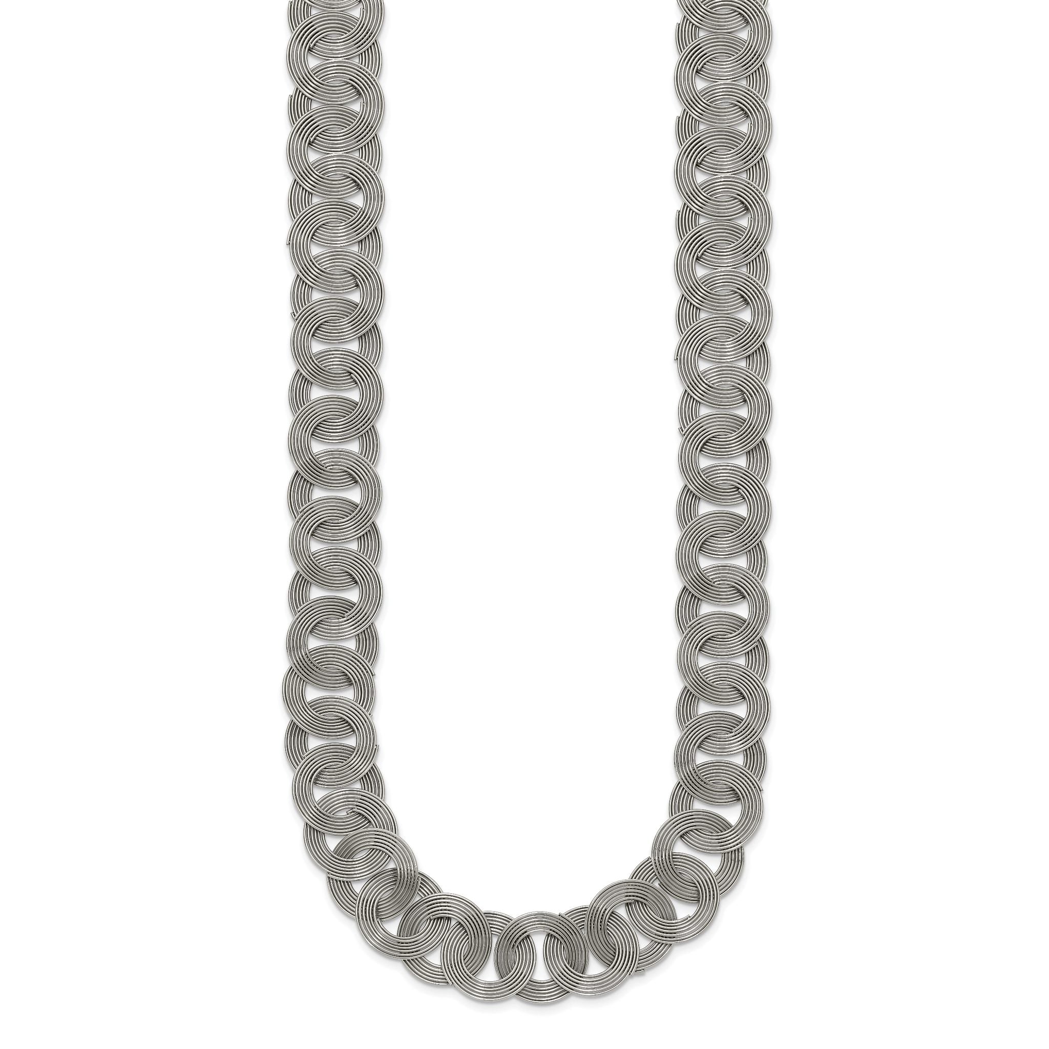 Polished Circle Link Necklace in Stainless Steel Secondary image
