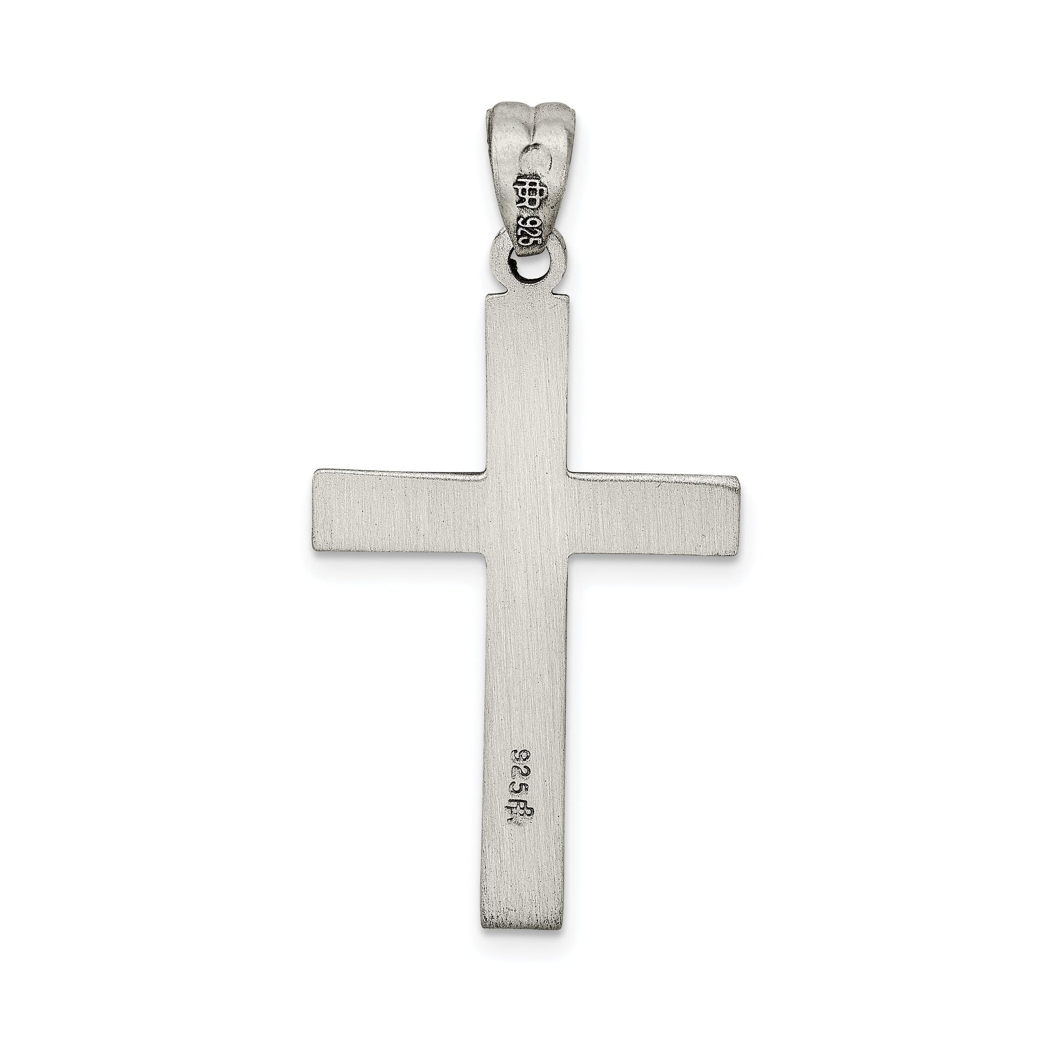 Sterling Silver 925 Latin Cross Pendant with Polished Finish
