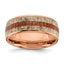 Wood & Antler Inlay Band in Rose-Tone Stainless Steel, 8mm