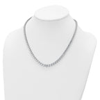 14k White Gold 26 3/4 carat Certified Lab Grown Diamond VS/SI+ G+ Complete Round 18 inch Graduated Tennis Necklace