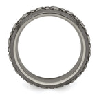Edward Mirell Black Ti & Titanium Beveled Casated 9mm Band