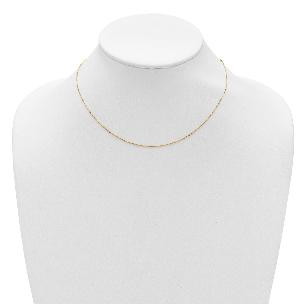 Diamond-Cut Square Cable Adjustable Chain in 14K Yellow Gold