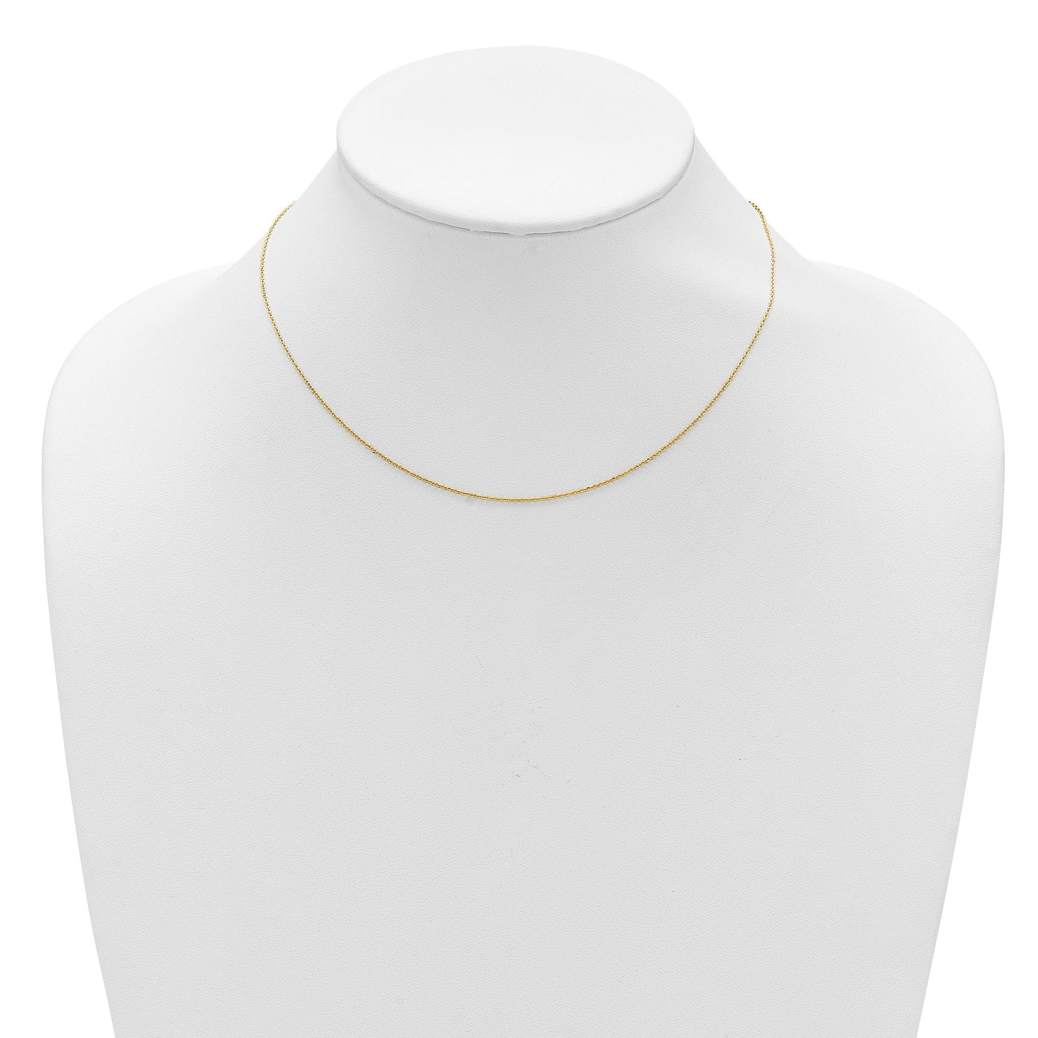 Diamond-Cut Square Cable Adjustable Chain in 14K Yellow Gold