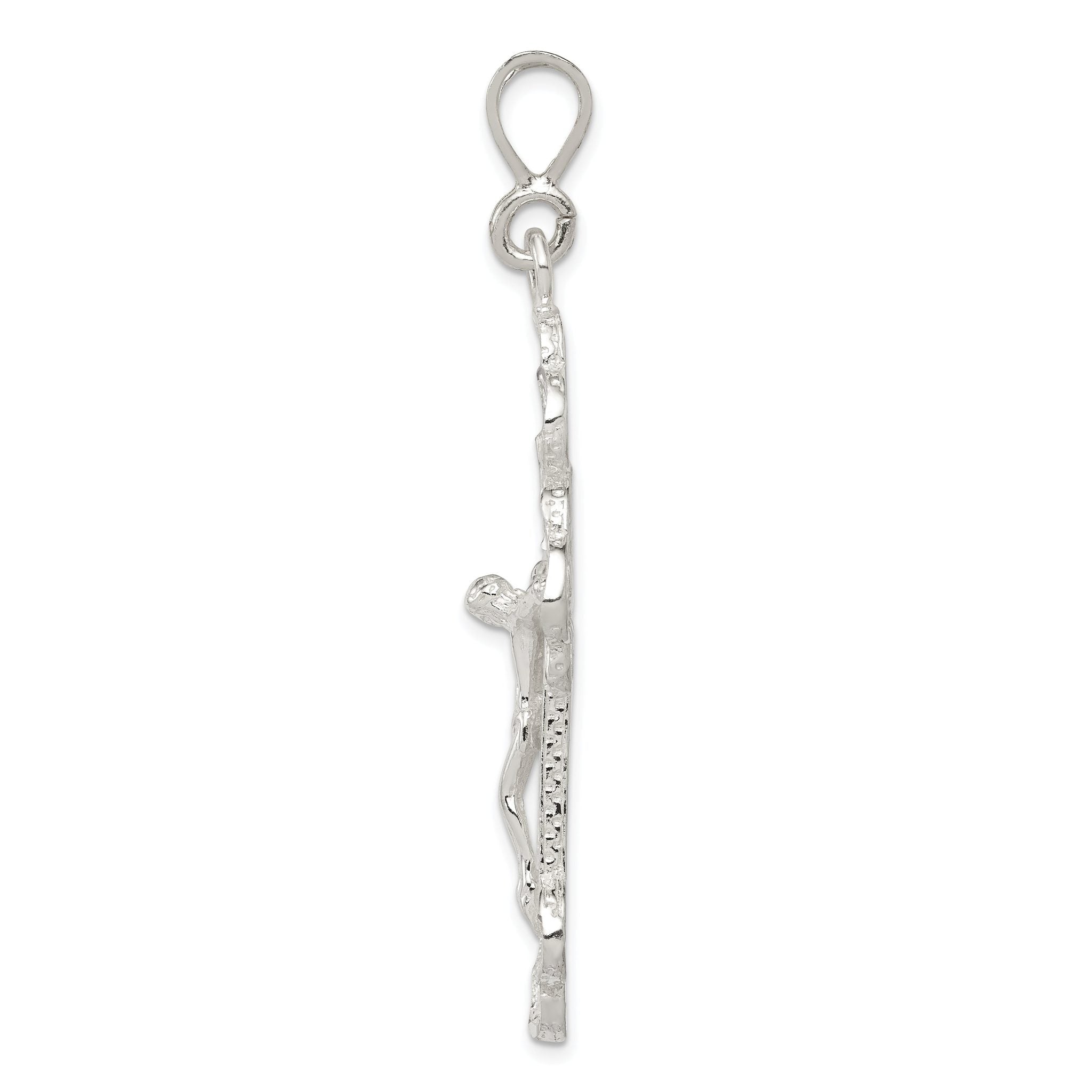 Sterling Silver 925 Polished Crucifix Pendant with Anti-Tarnish Finish Secondary image