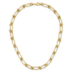 14K Polished Love Knot Fancy Paperclip Link Necklace