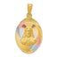 14K Gold Two-Tone Sagrado Corazon Pendant with Rhodium Accents